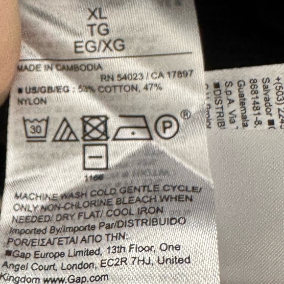 Gap Black & White Turtleneck Sweater Scallop Hem Trim Size XL - Picture 6 of 8